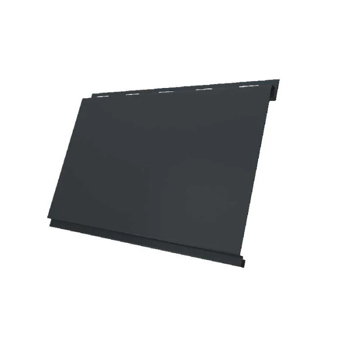 Металлический сайдинг Grand Line Вертикаль 0.45 мм classic Drap ST с пленкой RAL 7016 антрацитово-серый