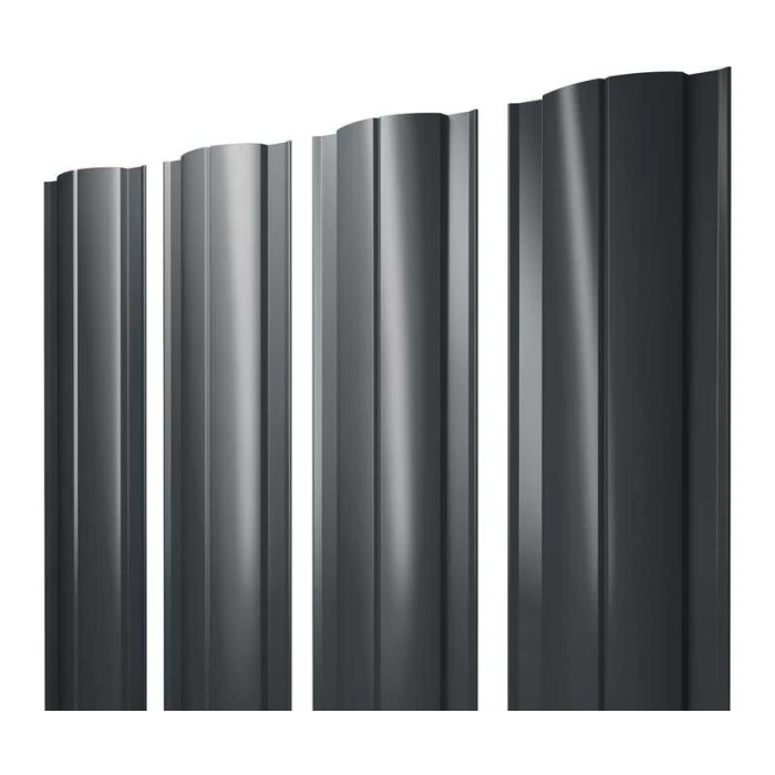 Штакетник Круглый Grand Line 0,45 Полиэстер - double RAL 7016 Антрацитово-Серый