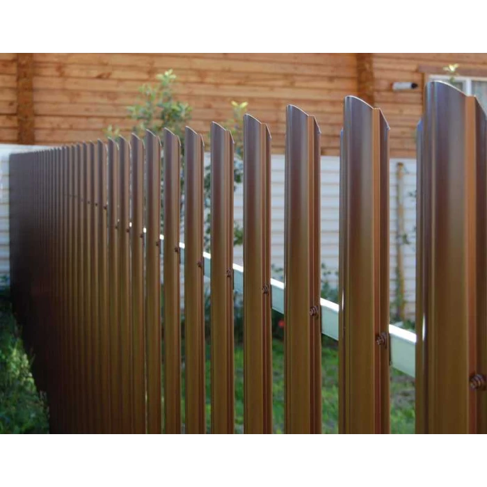 Штакетник Круглый фигурный Grand Line 0,45 Полиэстер - double RAL 9005 Черный